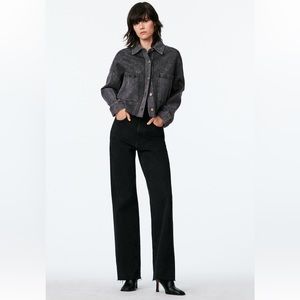 Zara Washed Effect Cropped Overshirt Jacket Size XS